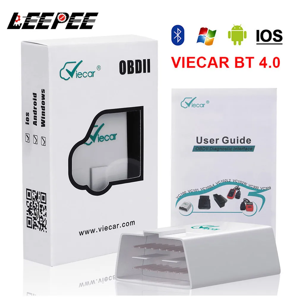 Считыватель кодов LEEPEE Viecar ELM 327 V1.5 OBD2, Bluetooth 4,0, сканер OBDII, автомобильный диагностический инструмент для Android/IOS