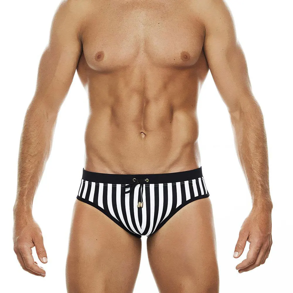 Mens Swim Briefs Bikini Swimwear Striped Bathing Suit Sexy Summer Beach Trunks Shorts Swimsuit Quick Dry bañador hombre