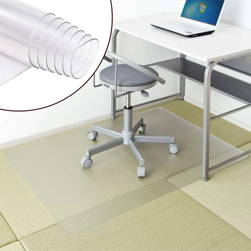 

MXLB PVC Computer Rolling Chair Mat Transparent Carpet Non Slip Wood Floor Protector