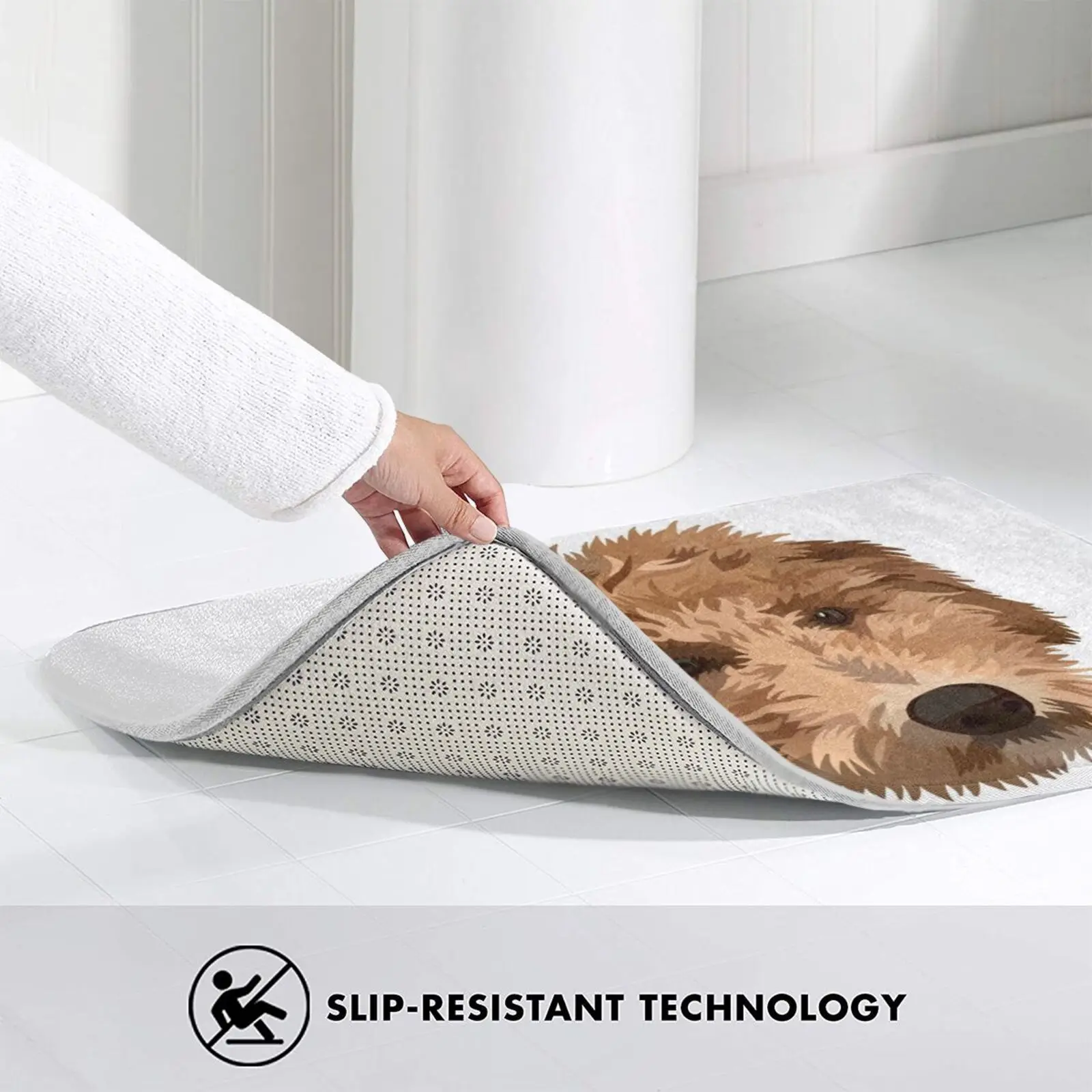 Коврик векторный с изображением головы щенка Противоскользящий коврик для пола