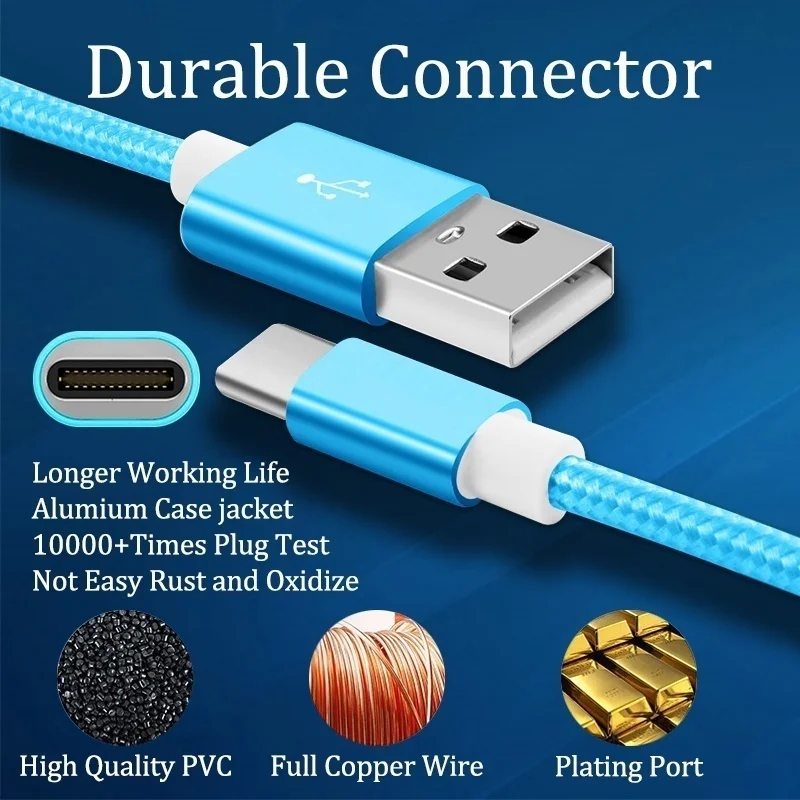 Usb-кабель с портом типа C телефон зарядное устройство кабель для Samsung S20 S10 A51 A9