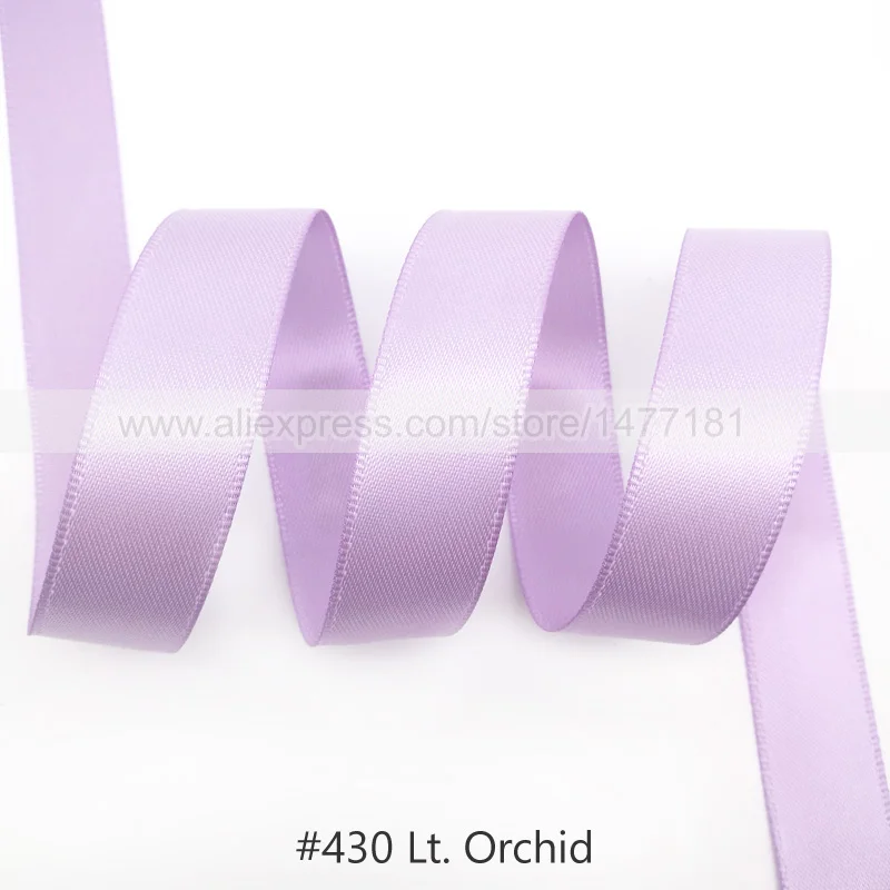 430 Lt. Orchid 25 Yards) 6 9 16 25 38 50 мм атласная лента Двусторонняя лента высокого качества полиэстер Двусторонняя лента банты изготовление тканей - Цвет: 430 Lt. Orchid