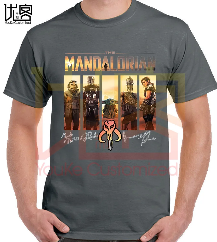 Новинка 2020 года рубашка с надписью Mandalorian Star Wars Baby Yoda Darth Vader Мужская и женская