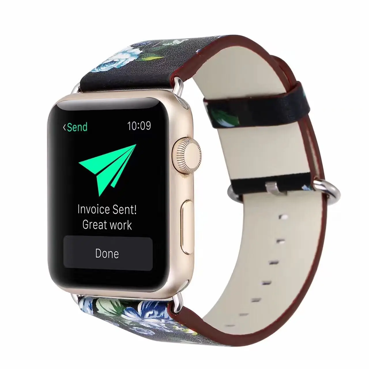 Кожаный ремешок с национальным принтом для Apple Watch SE 42 38 40 44 мм браслет звено iwatch