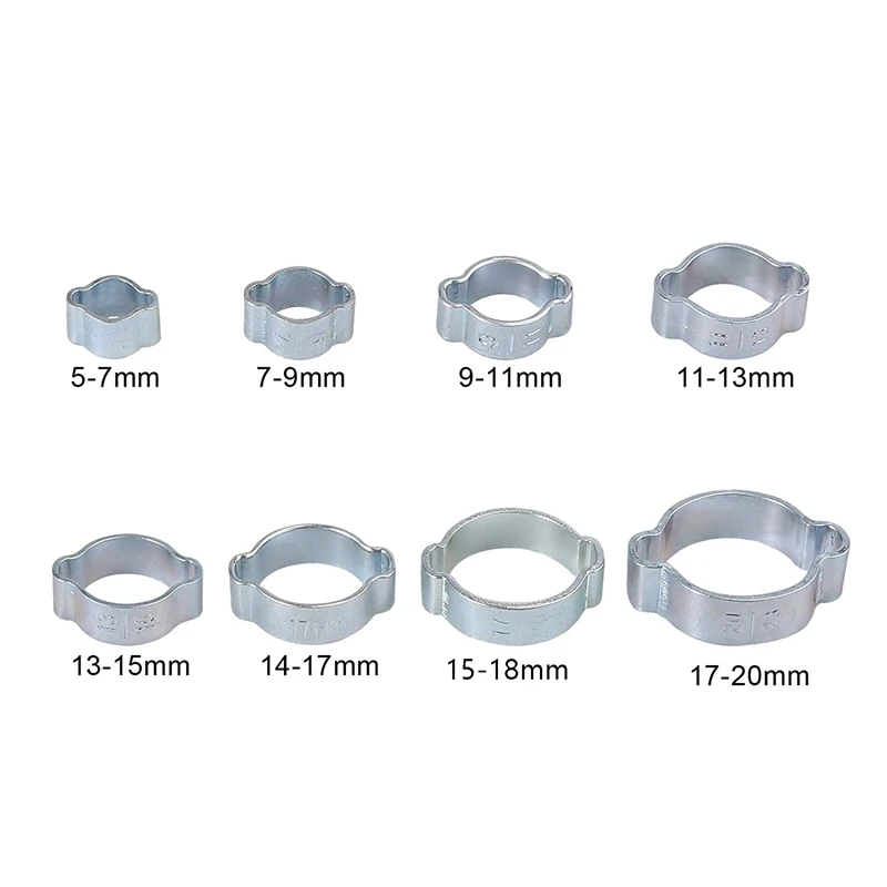 150 шт. 5-20 мм хомут для шланга Двойной ушей червячный привод Топливный Шланг Зажимы