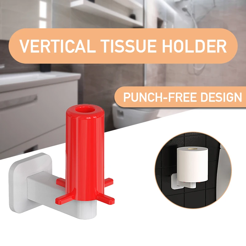 

1PC Wall Mount Simple Toilet Paper Holder Plastic Bathroom Kitchen Roll Paper Accessory Tissue Towel Accessories Rack