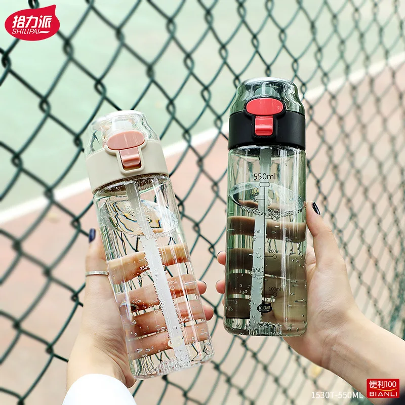 

Outdoor sports personality style straw cup portable with handle men and women water cup simple creative plastic cup