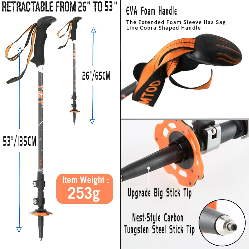 2 шт./лот гора Эверест палки для скандинавской ходьбы трости телескопические