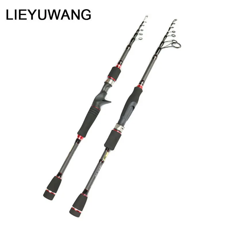 

Ультралегкая телескопическая удочка LIEYUWANG, 2,1 м, 2,4 м, 2,7 м, вес приманки 3/8-4/3 унции, быстрое присоленное спиннинговое удилище