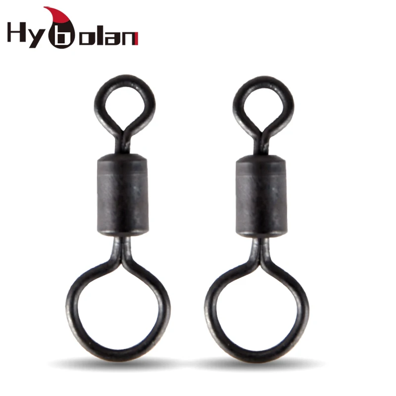 

20pcs Bearing Swivel Fishing Large mouth Connector Quick Change Matte black Swivels For Carp Fishing Terminal Tackle Accessories