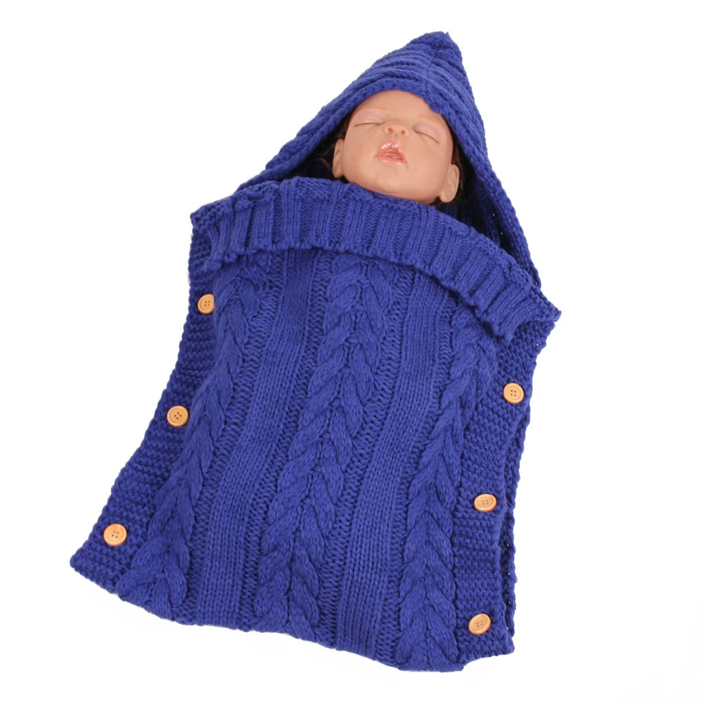 Newborn Baby Knitted Crochet Sleeping Bags Baby Stroller Swaddle Wrap Toddler Swaddling Blanket Sleep Bags