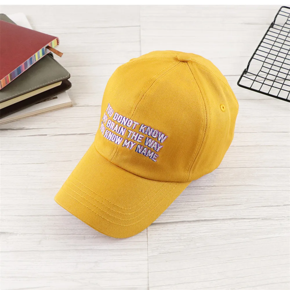 Yellow TOHUIYAN, хлопковая бейсболка с вышивкой, бейсболка с буквами, кепка s Bone Casquette, кепка для молодых женщин и мужчин, шляпа для гольфа, хип-хоп солнцезащитная Кепка - Цвет: Yellow
