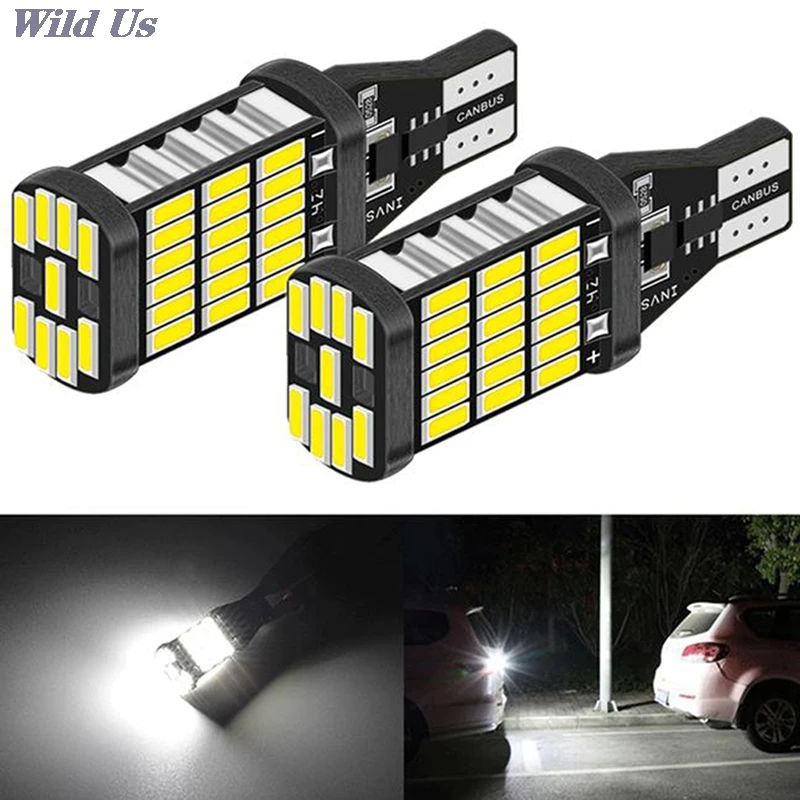 

Hot sale 2Pcs DC 12V Canbus T16 T15 921 W16W LED Bulb Car Backup Reverse Lights 6000K