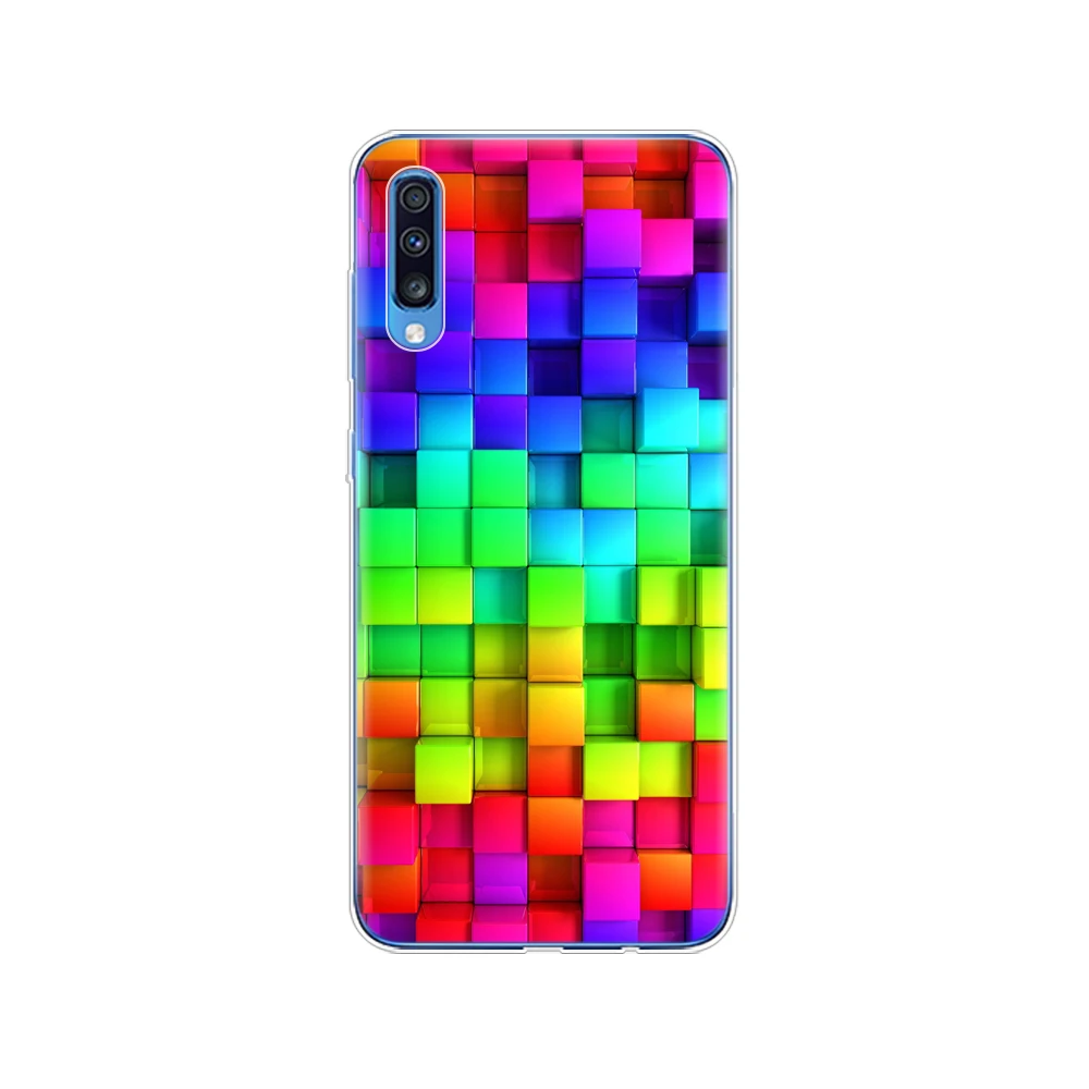Чехол для Samsung A70 мягкий ТПУ чехол-накладка на заднюю панель телефона с рисунком