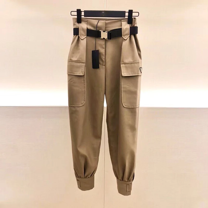 

Брюки-султанки женские демисезонные, дизайнерские Роскошные джинсовые брюки с поясом, винтажные уличные штаны в Корейском стиле Харадзюку ...