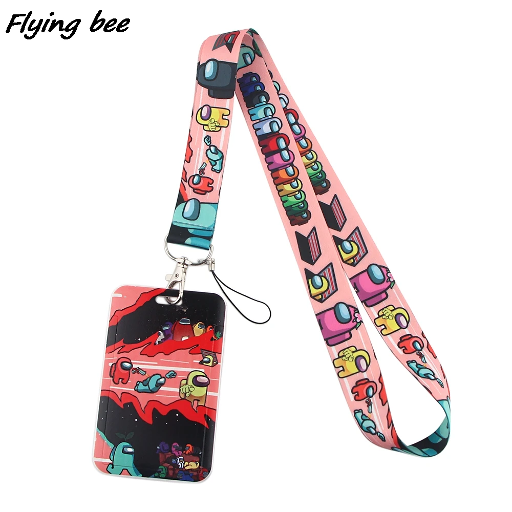 

Шнурок для кредитных карт Flyingbee, с рисунком из мультфильма, с роботом, для путешествий, автобуса