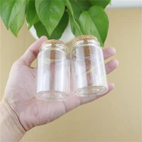 2 pcslot 4770mm 80ml small glass bottles stopper cork crafts test tube mini transparent empty diy vial bottles tiny glass jars