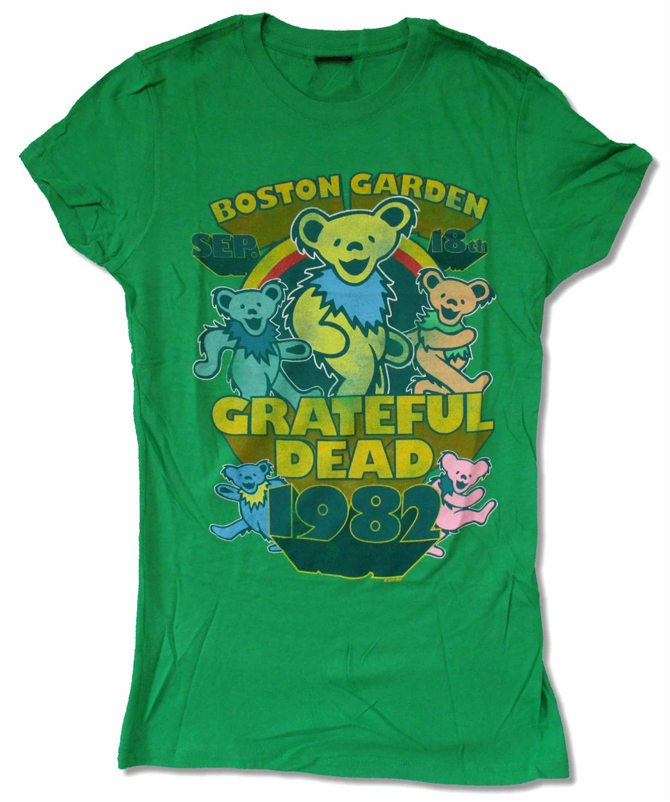 1982 зеленая футболка для девочек Grateful Dead Boston Garden Новая праздничная Jerry| |