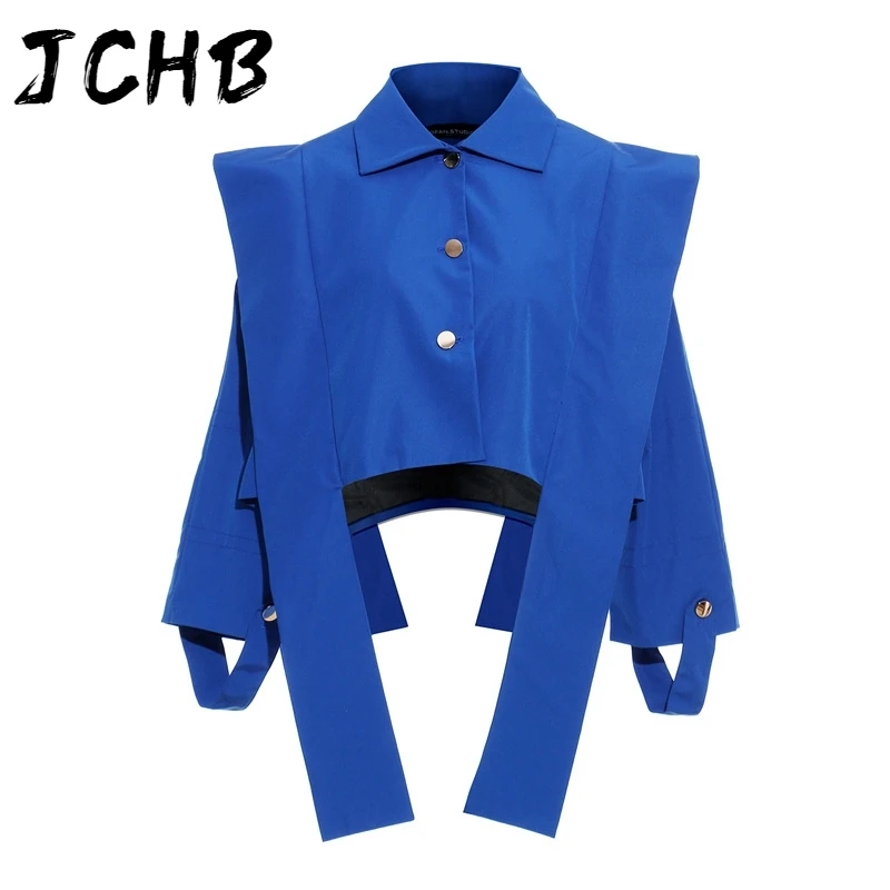 

JCHB 2021 Spring Summer New Solid Color Single Row Button Retro Trench Coat Short Coat Leading The Fashion Trend WI118