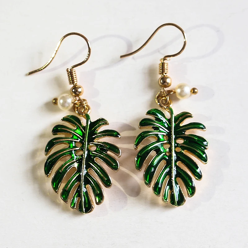 

Bohemian Tree Leaves Long Pendant Earrings Green Statement Women Fashion Plant Drop Earring Luxury Elegant Fine Jewelry O3D296