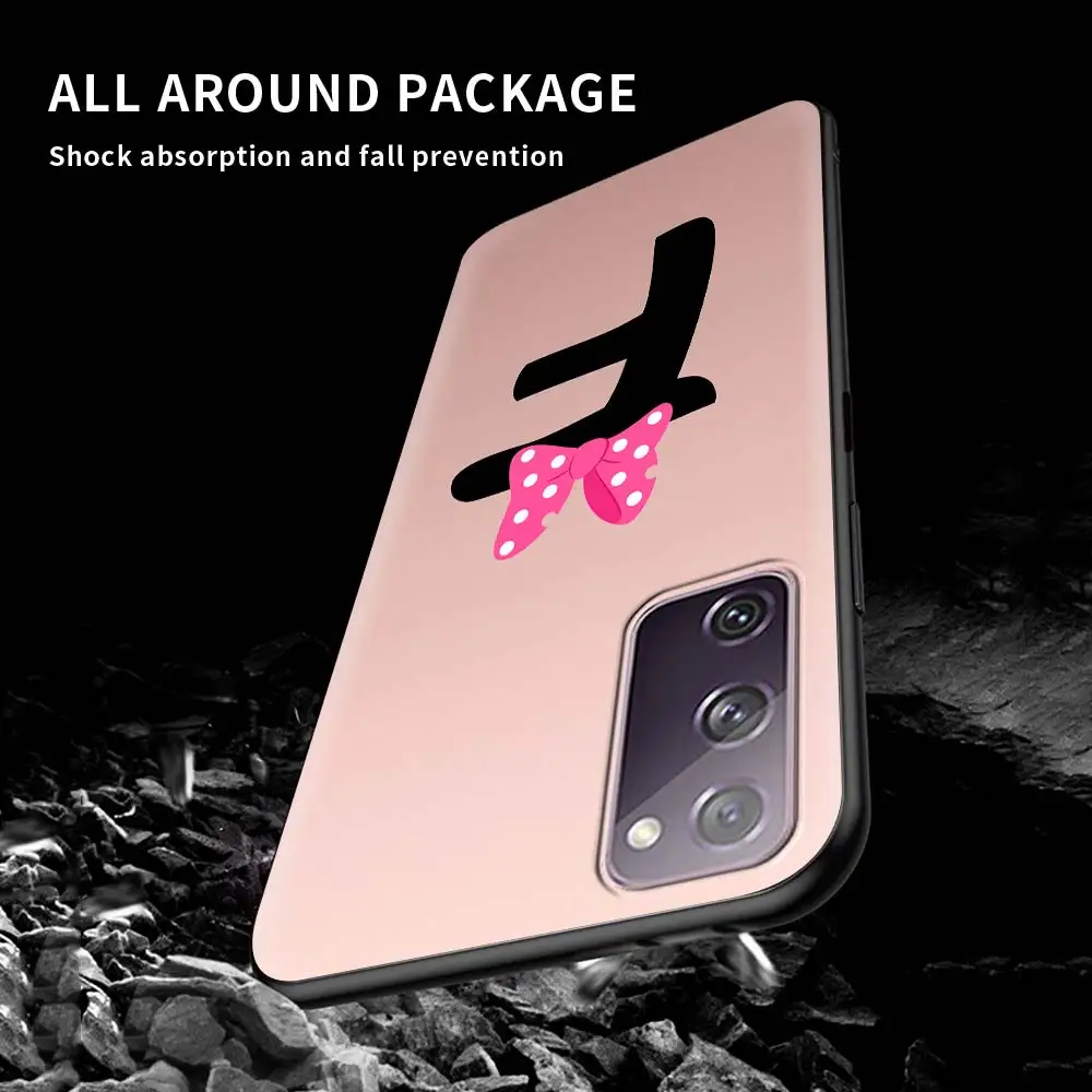 

Cute Pink Letter Case For Samsung Galaxy S20 FE S21 S10 S9 Plus S8 Note 20 Ultra 10 Lite 9 8 Soft Phone Cover Coque