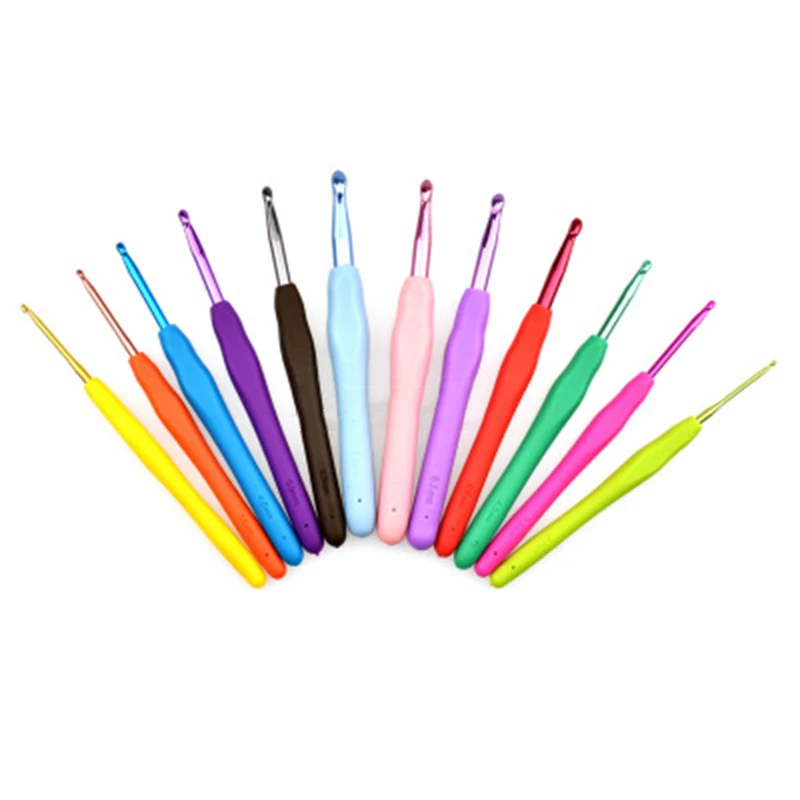 

Aluminum Crochet Set Soft Handles Knitting Needles Kit Knitting Craft Case Crochet set Weaving Tools Sewing Tool