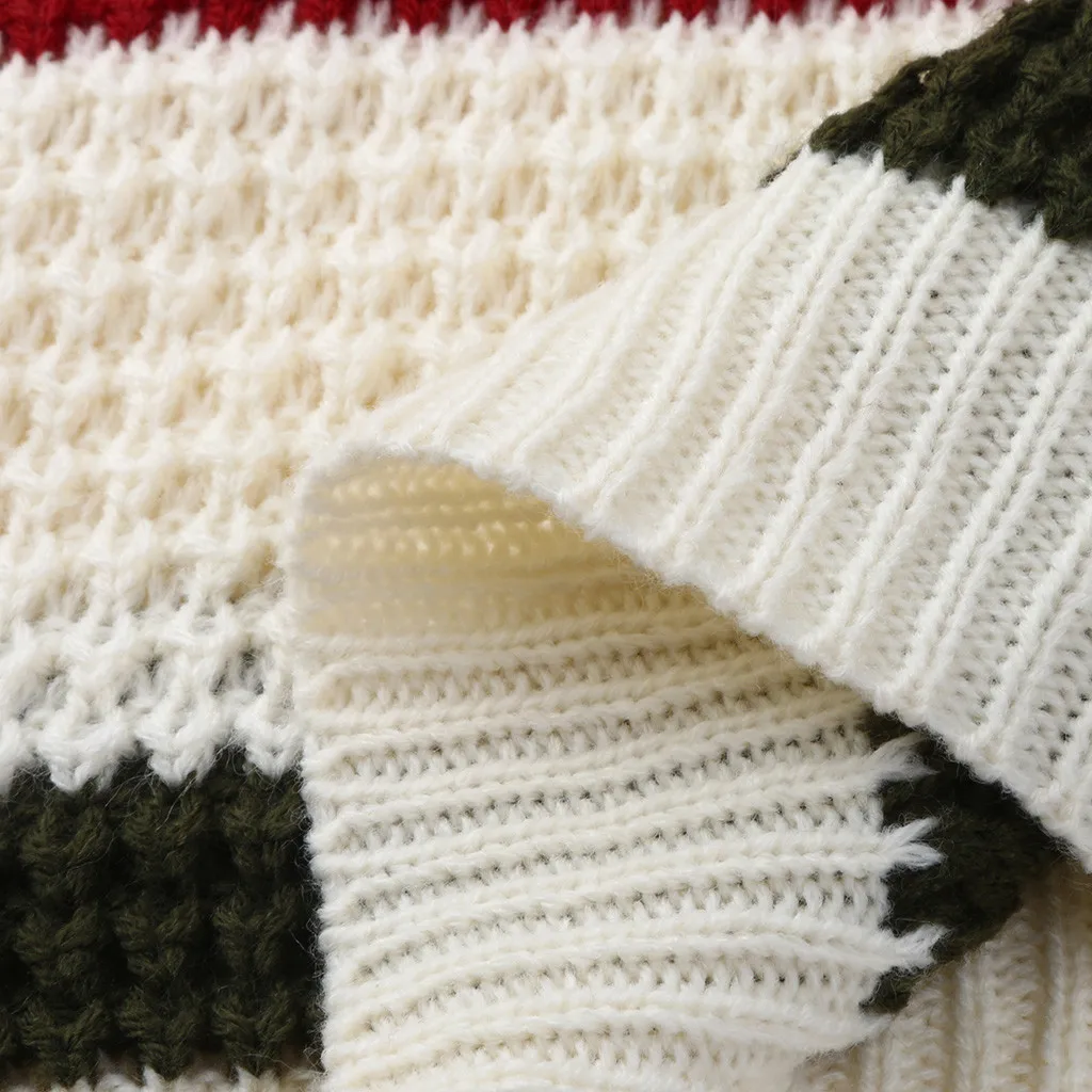 

Womens Pullover sweater Striped Sweatshirt Long Sleeve Loose winter Knitted Jumper Womens Sweaters Casual Loose jacket Pullovers