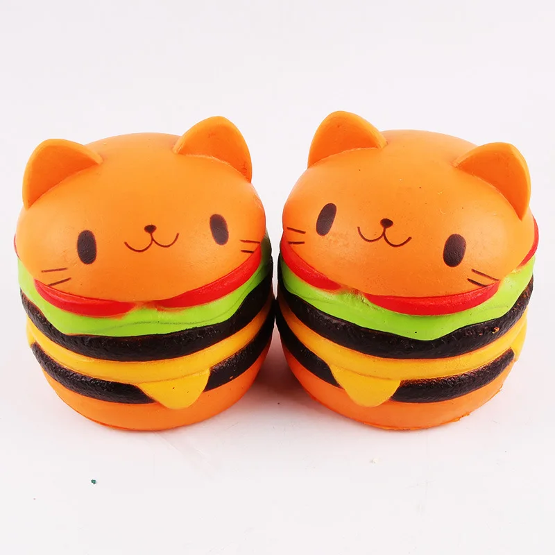 SquishMeez Высокое качество Мягкий медленно поднимающийся милый Jumbo Kawaii гамбургер Гамбург Кот Kat стресс Непоседа мягкие игрушки с ароматом
