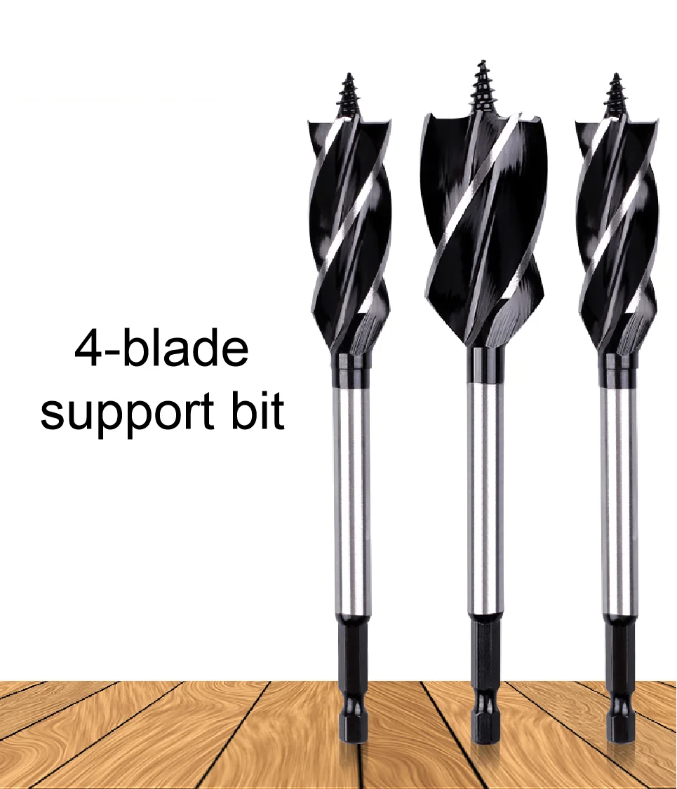 Шнековое сверло с четырьмя слотами и шестигранным хвостовиком поддержка для