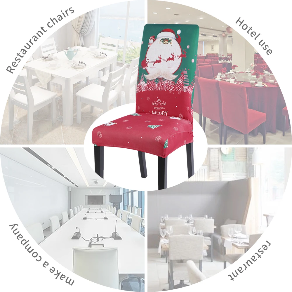 1/2/4/6 шт. Рождество чехлы для стульев большой эластичный сиденья на стулья