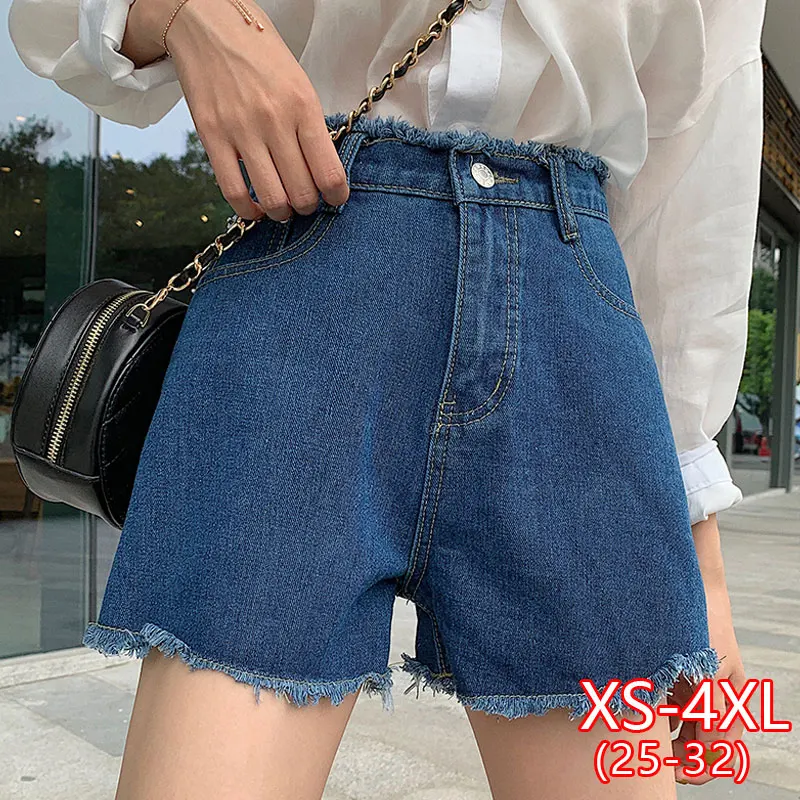 Джинсовые шорты женские с высокой талией повседневные брюки кисточками на