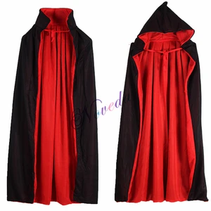 Накидка вампира ведьмы, красного и черного цвета, накидка на Хэллоуин, Детские и взрослые костюмы для мужчин, женщин, девочек и мальчиков