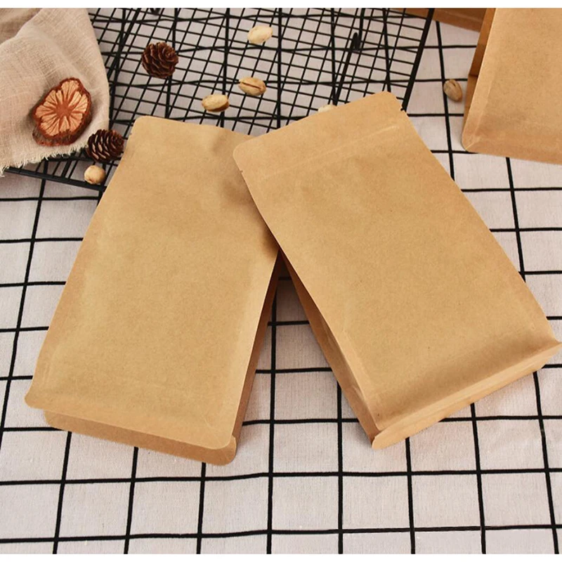 50 шт. пакеты из коричневой крафтовой бумаги для упаковки еды без окна|Подарочные