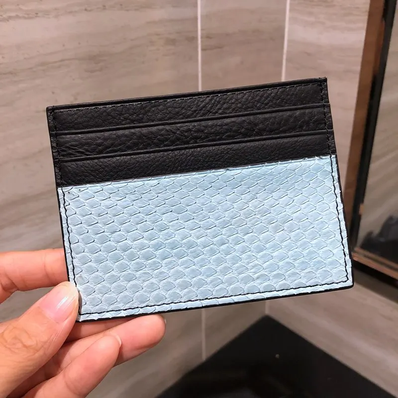 Card Holder CAJIFUCO кожа питона Porte Carte змеиная кожа кредитный держатель для карт животное кожа портмоне - Цвет: Card Holder