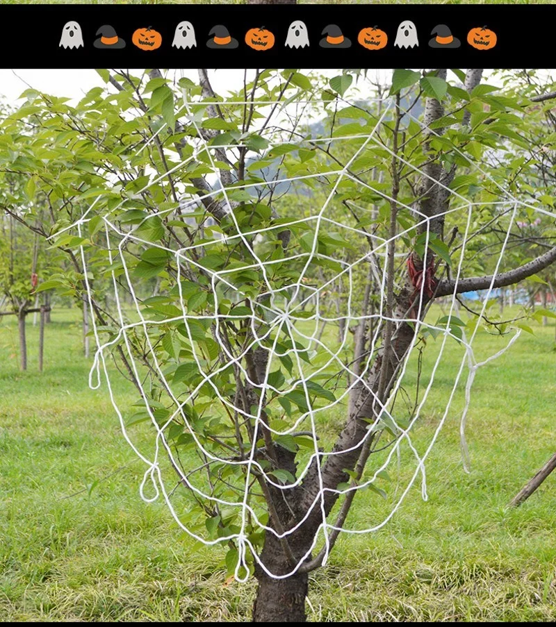 

Colorful Luminous Spider Web Halloween Ghost Festival Theme Decoration Lighting High-quality Nylon Home Decoration