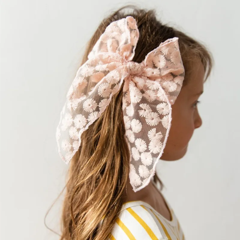 

Ins Daisy Hair Clips Baby Girl Princess Hair Lace Bow Hairpins For Kids Print Barrette Kawaii Accessories Girls Hair Accessories