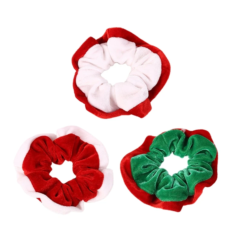 

Elastic Velvet Hair Ties Christmas Headwear Stretchable Hair Ropes Soft Hair Scrunchie Ponytail Holder for Girl Gifts