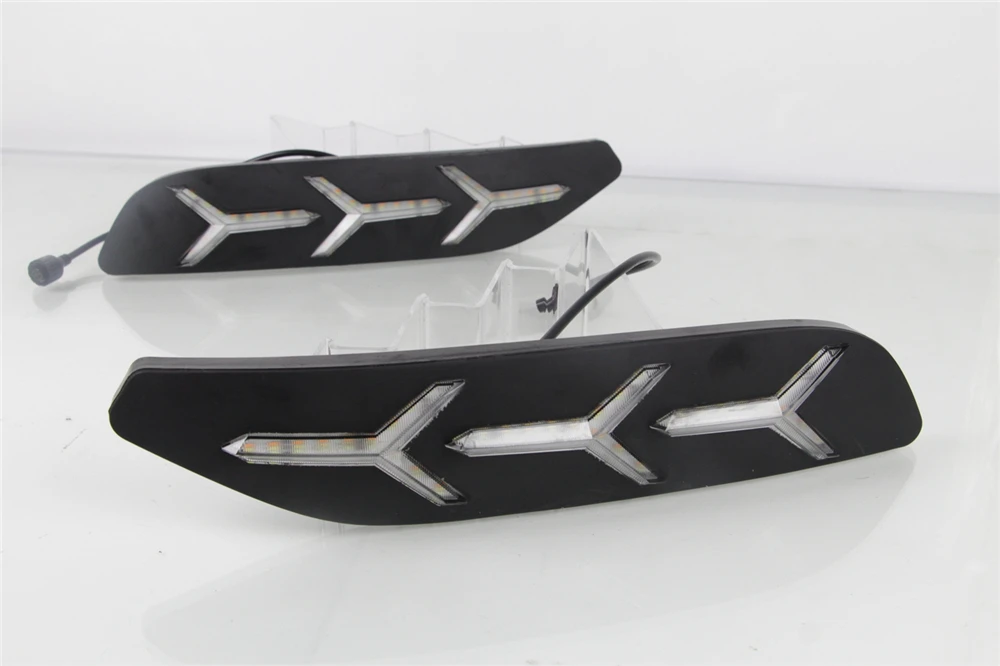 1 пара Габаритные огни DRL светодиодный вождения динамический стример потока