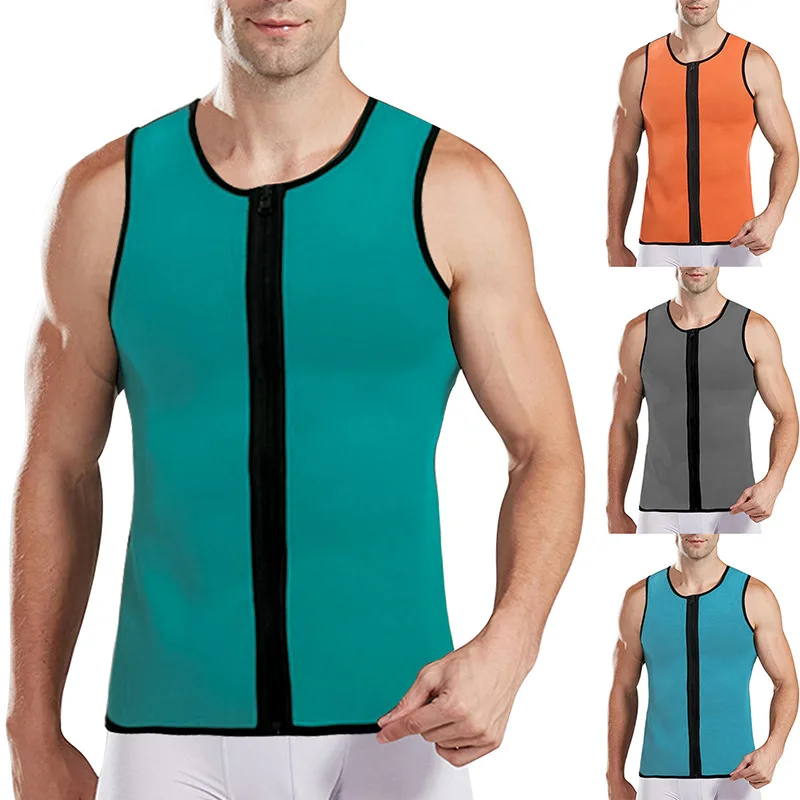 Мужской корректирующий жилет для тела сауна тренировочная рубашка с двойным