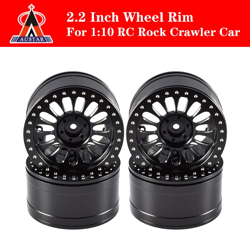 

_ AUSTAR 4 шт. 2,2 дюймовый металлический обод колеса Beadlock для 1/10 RC Rock Crawler Axial SCX10 AX10 RR10 Wraith Traxxas горячая Распродажа KM2