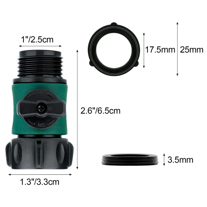 Пластиковый клапан для отключения водопроводной трубы соединительный садового