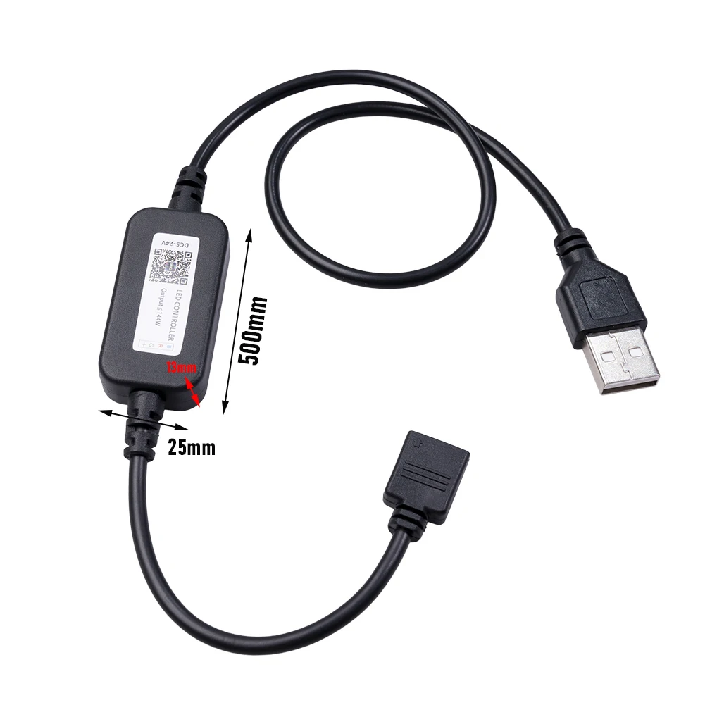 

5V USB TYPE-A RGB LED Strip Light Controller Adapter Support Phone App Control Music Sync Strip light Accessoires
