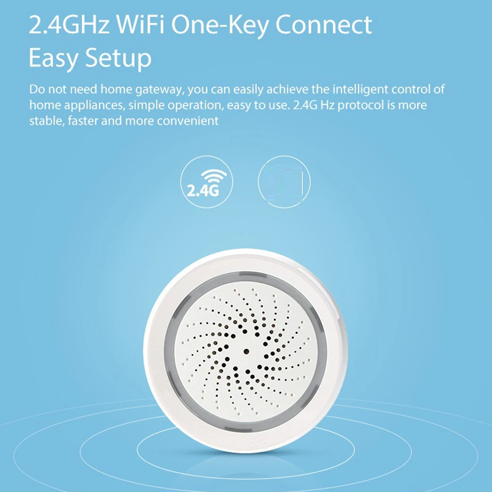 Tuya Wifi умная сирена звуковой сигнал датчик температуры и влажности управление