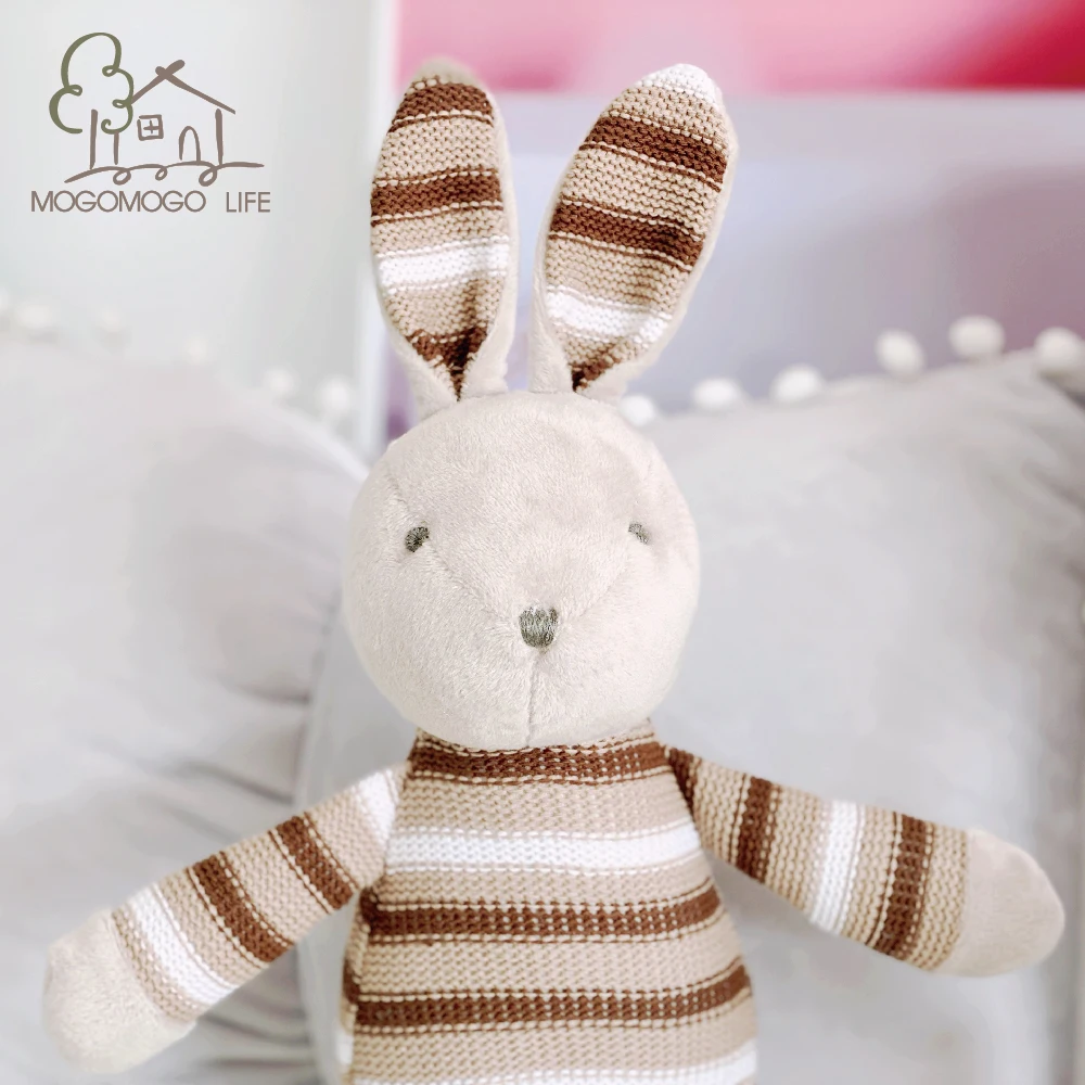 Luxury Rabbit Doll Baby Knitted Stuffed Plush Animals Ecofriendly Handmade Newborn Toy Present Crochet Bunny Soft for Infant | Игрушки и