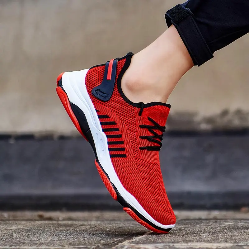Летняя противоскользящая мужская обувь спортивная для бега мужские кроссовки