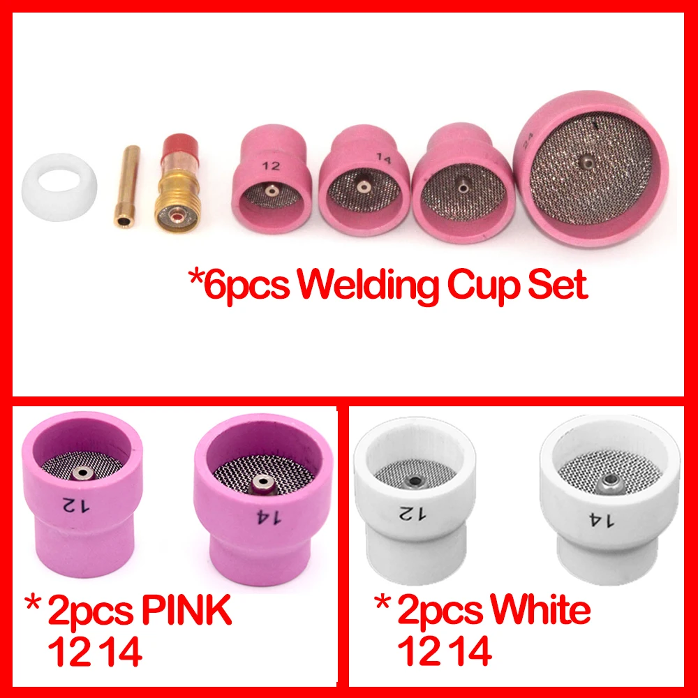 6pcs Welding Cup TIG Weldings Torch Nozzle Rings Cover Gases Lens Ceramic Cup​​​​ For WP9/20/25/17/18/26 Tool | Инструменты