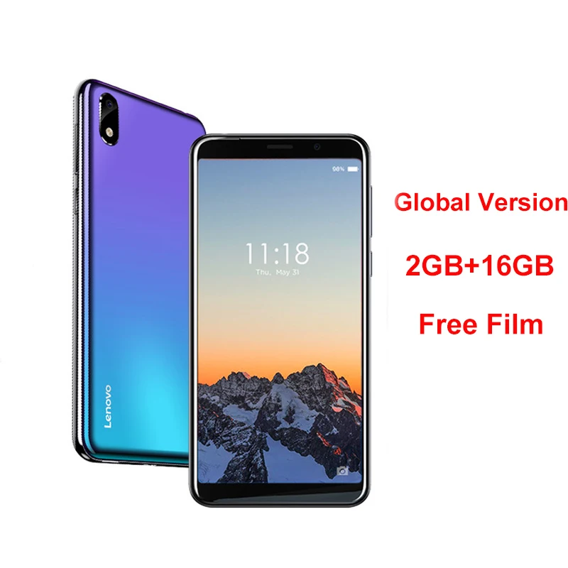 Blue Глобальная версия lenovo A5 s A5S 5,45 дюймов HD 18:9 экран 2 Гб 16 Гб MT6761 камера 13 МП смартфон 3000 мАч разблокировка лица телефон - Цвет: Blue