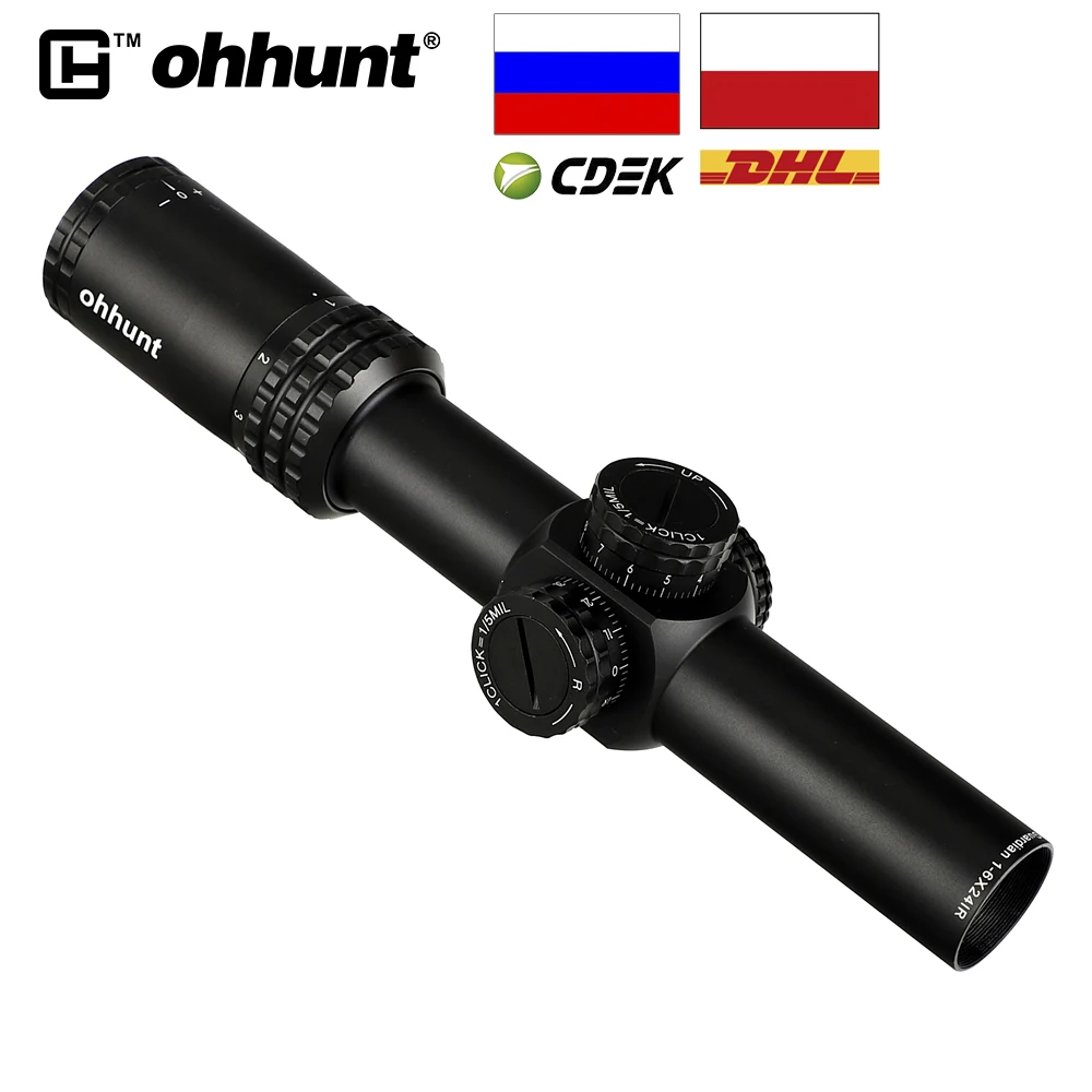 Ohhunt Guardian 1 6x24 IR компактная винтовка со стеклянной сеткой с подсветкой блокировкой