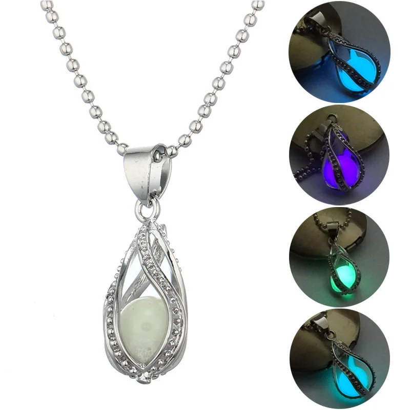 Женское Ожерелье со светящимся в темноте кулоном 3 цвета ювелирное изделие форме
