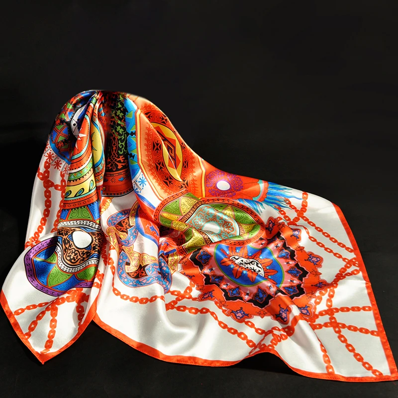 Женский квадратный шелковый шарф, 90x90 см, бандана, шейный платок,, Ханчжоу, чистый шелк, шарфы для шеи, накидка, зеленый, натуральный шелк, квадратные шарфы